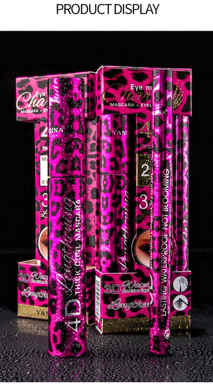 YANQINA Waterproof Liquid Eyeliner & 4D Mascara Set — Thick Curling Lashes & Eyebrow Pencil Eye Makeup