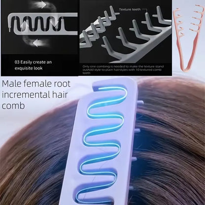 Volumizing Wide-Tooth Hair Styling Comb — Fluffy Texture Curling Tool for All Hair Types