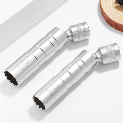 Spark Plug Socket Wrench Adapter Kit — 14mm & 16mm Magnetic Swivel Torque Removal Tool for Cars