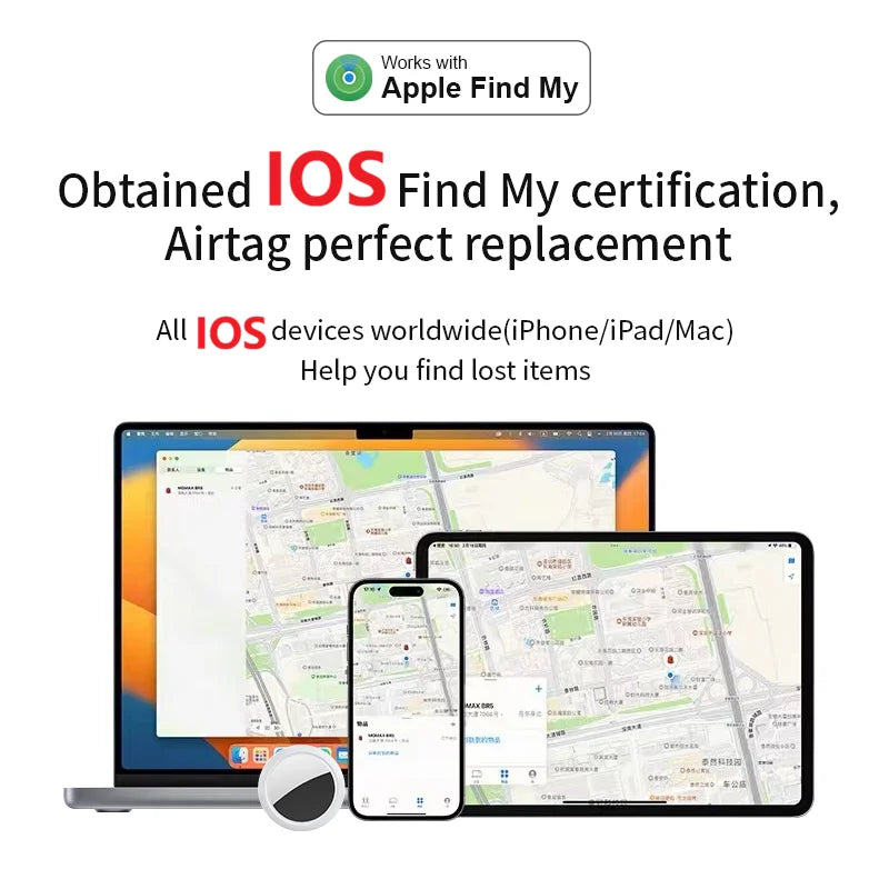JSPTEC Bluetooth GPS Tracker — IPX5 Waterproof Mini Finder for Kids, Pets, Elderly & Keys (iOS)