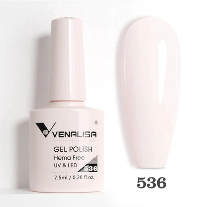 Venalisa HEMA-Free Glitter Gel Nail Polish — Full Coverage UV LED Soak-Off, Jelly Pink & Nude