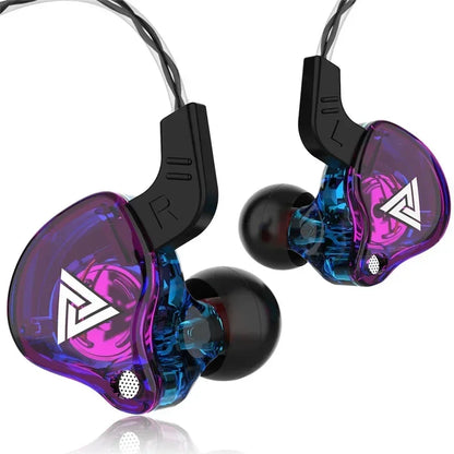 QKZ AK6 In-Ear HIFI Earphones — 6 Dynamic Drivers, Stereo Bass Subwoofer Monitor Earbuds with Mic