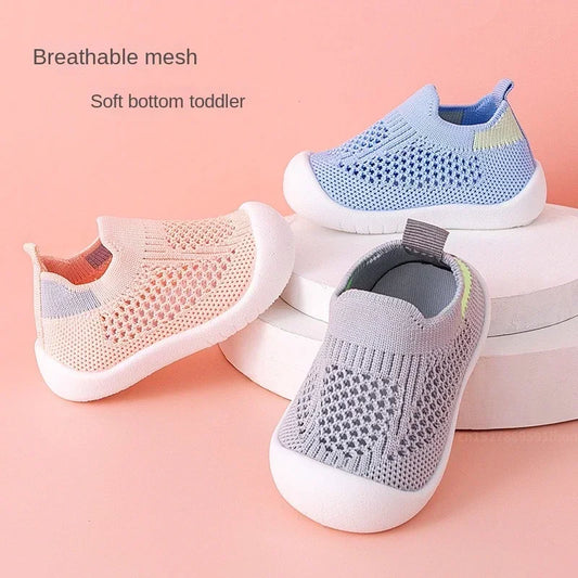 Toddler Breathable Knitted Slip-On Sneakers — Soft Non-Slip School Casual Shoes for Boys & Girls