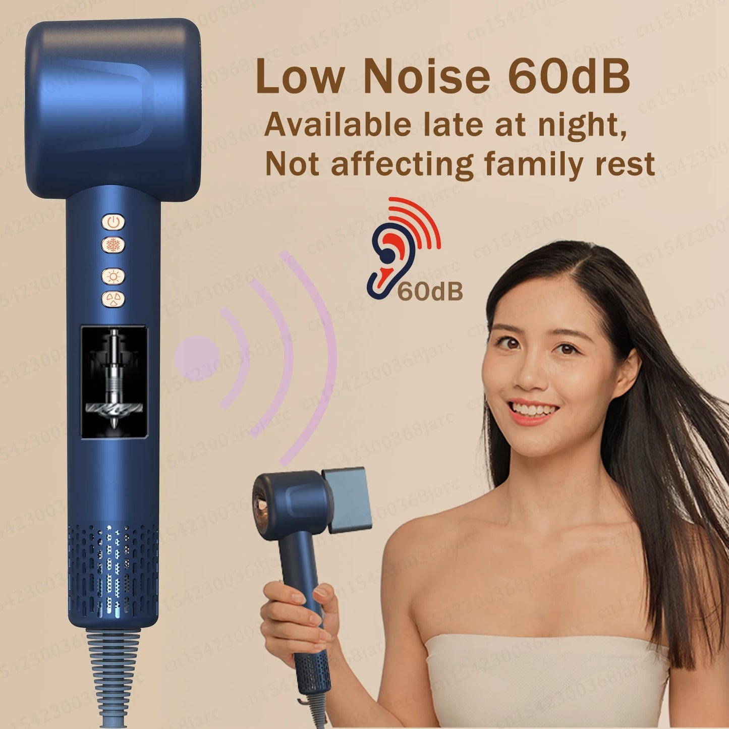 Super Leafless Negative Ion Hair Dryer — 220V Personal Hair Care & Styling Tool with Constant Anion Technology