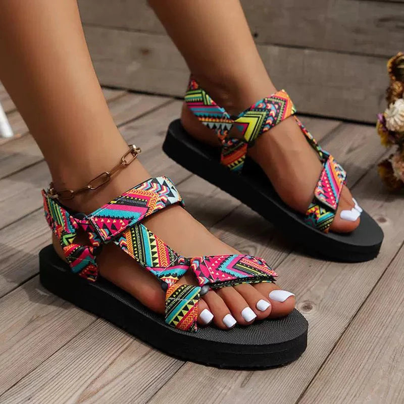 Hemp Rope Flat Beach Sandals — Outdoor All-Match Casual Slip-On Slippers for Women (Large Sizes Available)