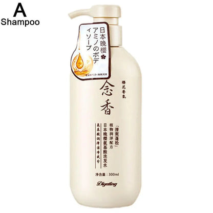 Amino Acid Japanese Evening Shampoo & Conditioner — 300ml Fragrant Hair Care for Soft, Healthy Hair
