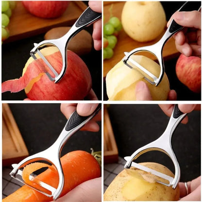Stainless Steel Multi-Function Vegetable & Fruit Peeler — Carrot Grater & Kitchen Peeling Tool