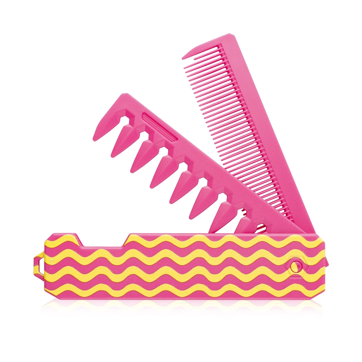 Pocket Folding Wide Tooth Comb Set — 1/2/3-in-1 Plastic Oil Head, Beard & Barber Styling Combs