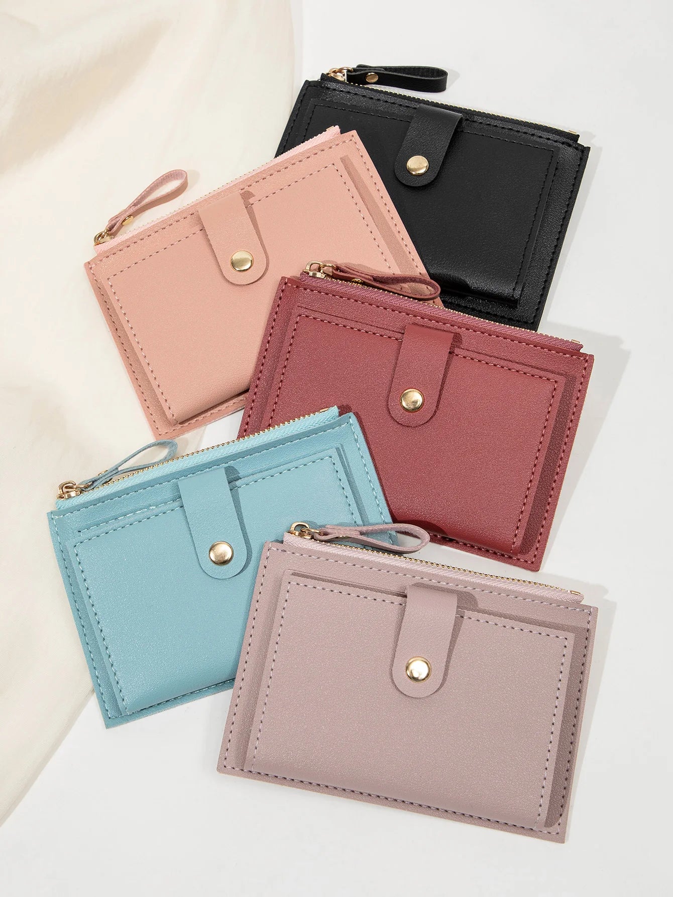 Women's Mini PU Leather Credit Card Holder Wallet — Ultra-Thin Minimalist Short Purse