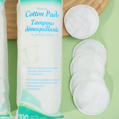 Disposable Makeup Remover Cotton Pads — Soft Dual-Sided Facial Cleansing Rounds for Daily Use & Nail Polish Removal