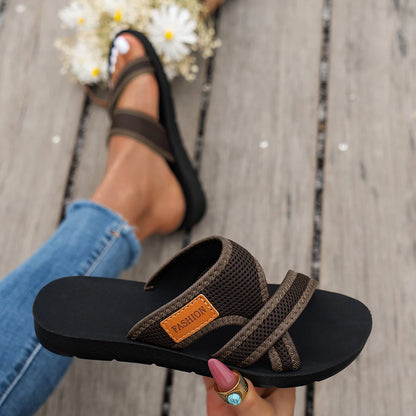 Sports-Style Mesh Breathable Women's Flat Sandals — Comfortable Skin-Friendly Indoor & Outdoor Sandals