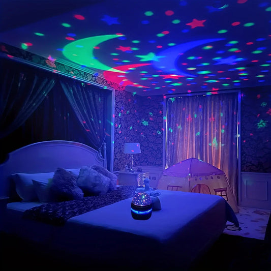 LED Starry Sky Night Light Projector — USB Magic Ball Moon & Star Atmosphere Lamp for Home & Room Decor