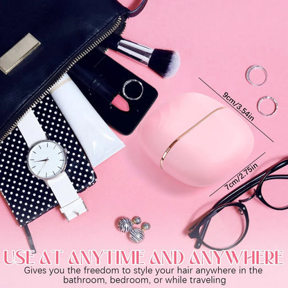 Mini Rechargeable Hair Straightener Brush — 3-Speed Temperature Control Anti-Scald Portable Travel Styling Tool