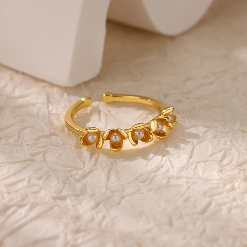 Adjustable 18K Gold-Plated Stainless Steel Zircon Ring – 30 Designs