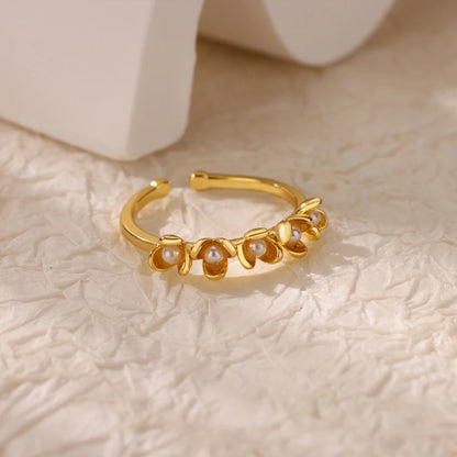 Adjustable 18K Gold-Plated Stainless Steel Zircon Ring – 30 Designs