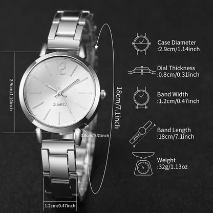 2-Piece Women’s Quartz Watch & Cuff Bracelet Set