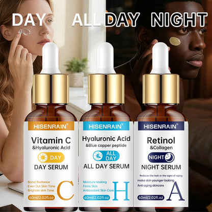 Duo de sérums Vitamine C + Rétinol + Acide Hyaluronique