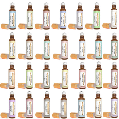 EUQEE 10ml Roll-On Fragrance Oil — Long Lasting Scent in La Vie Est Belle, CHANCE, J'adore, Cotton, Strawberry & Mango