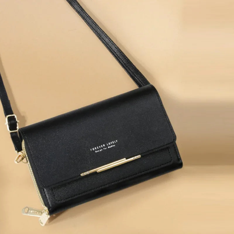Women's Korean Multi-Card Wallet — Large Capacity Casual Shoulder Bag & Mobile Phone Purse
