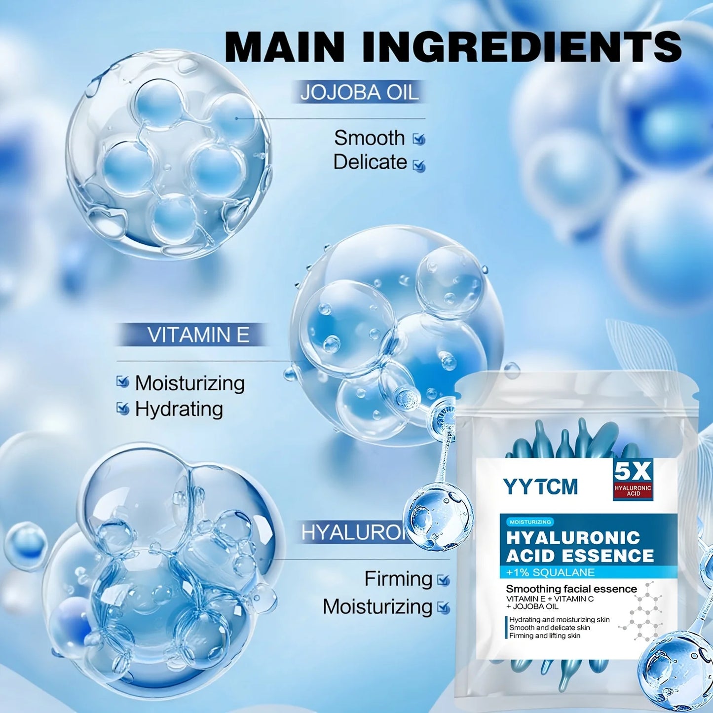 Hyaluronic Acid Deep Moisturizing Capsule Essence — Brightening Skin Serum (0.4g x 30 Capsules)