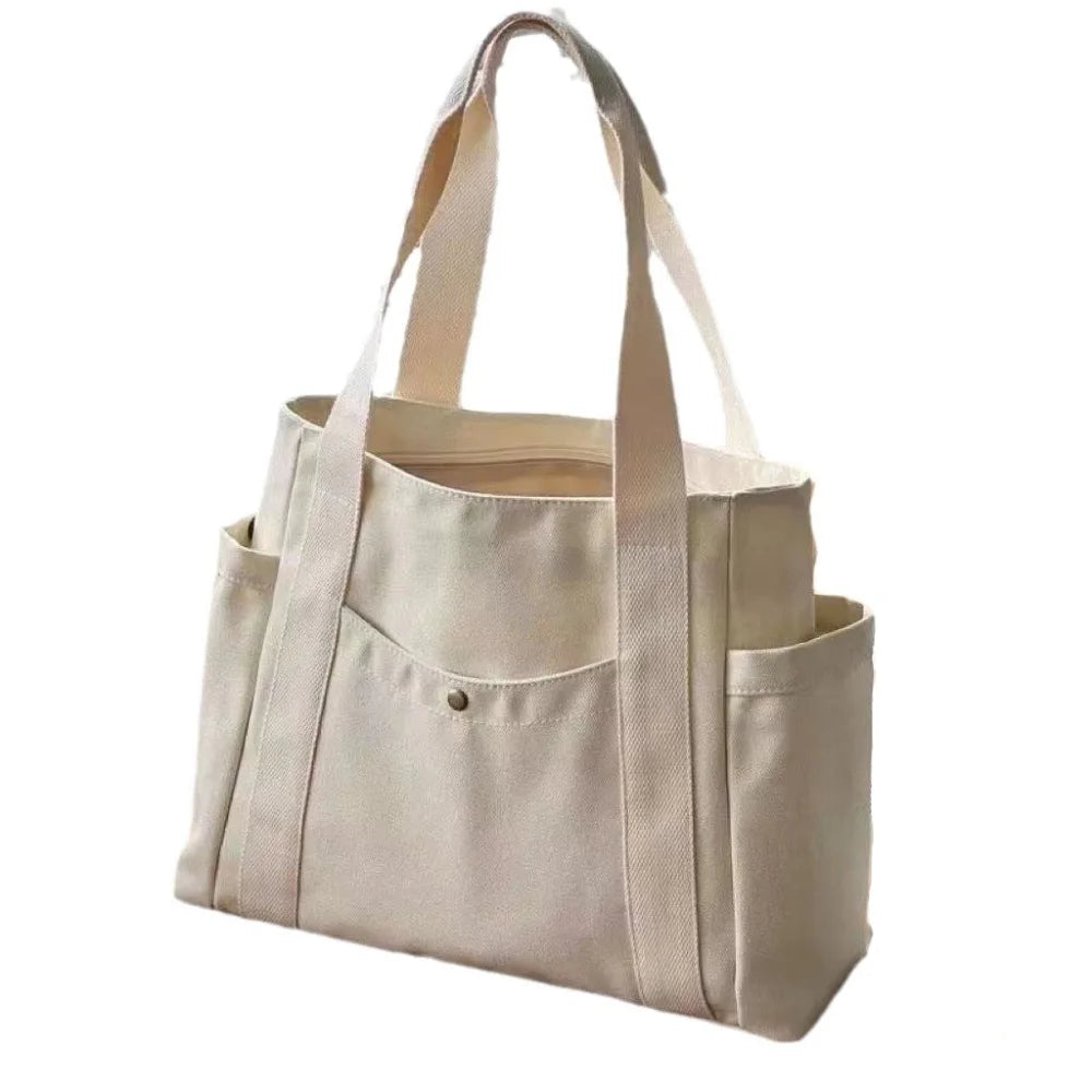 Large Capacity Canvas Tote Bag — Work, College & Shopping Shoulder Bag for Women