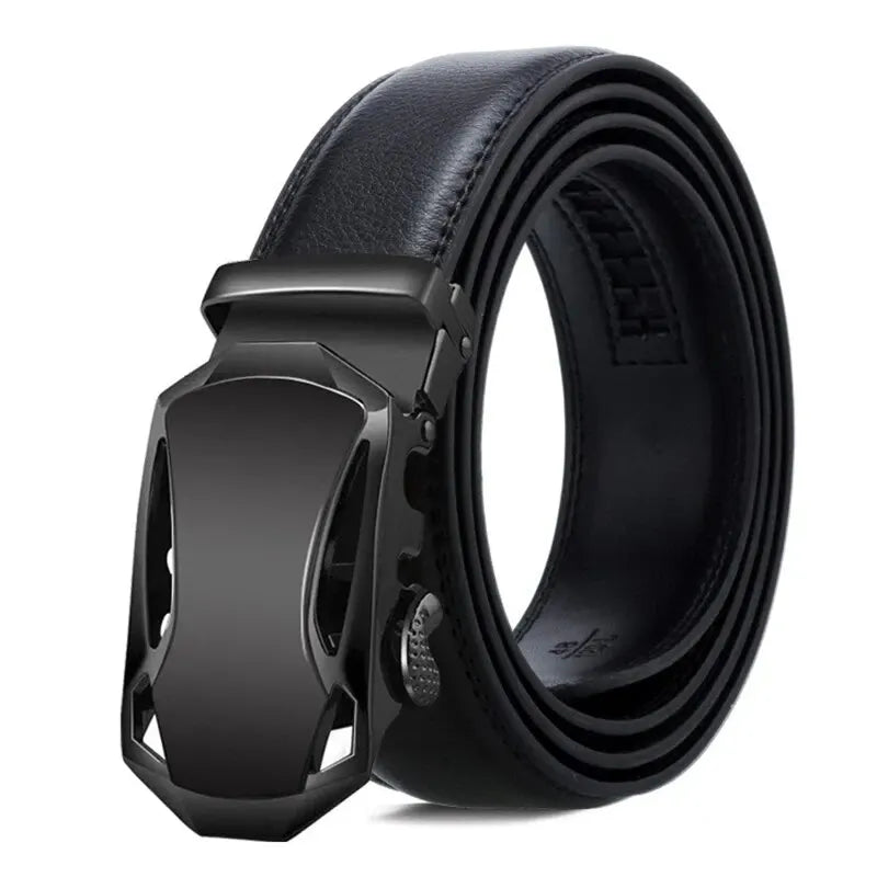 Men’s 120 cm PU Belt with Statement Buckle – 6 Styles