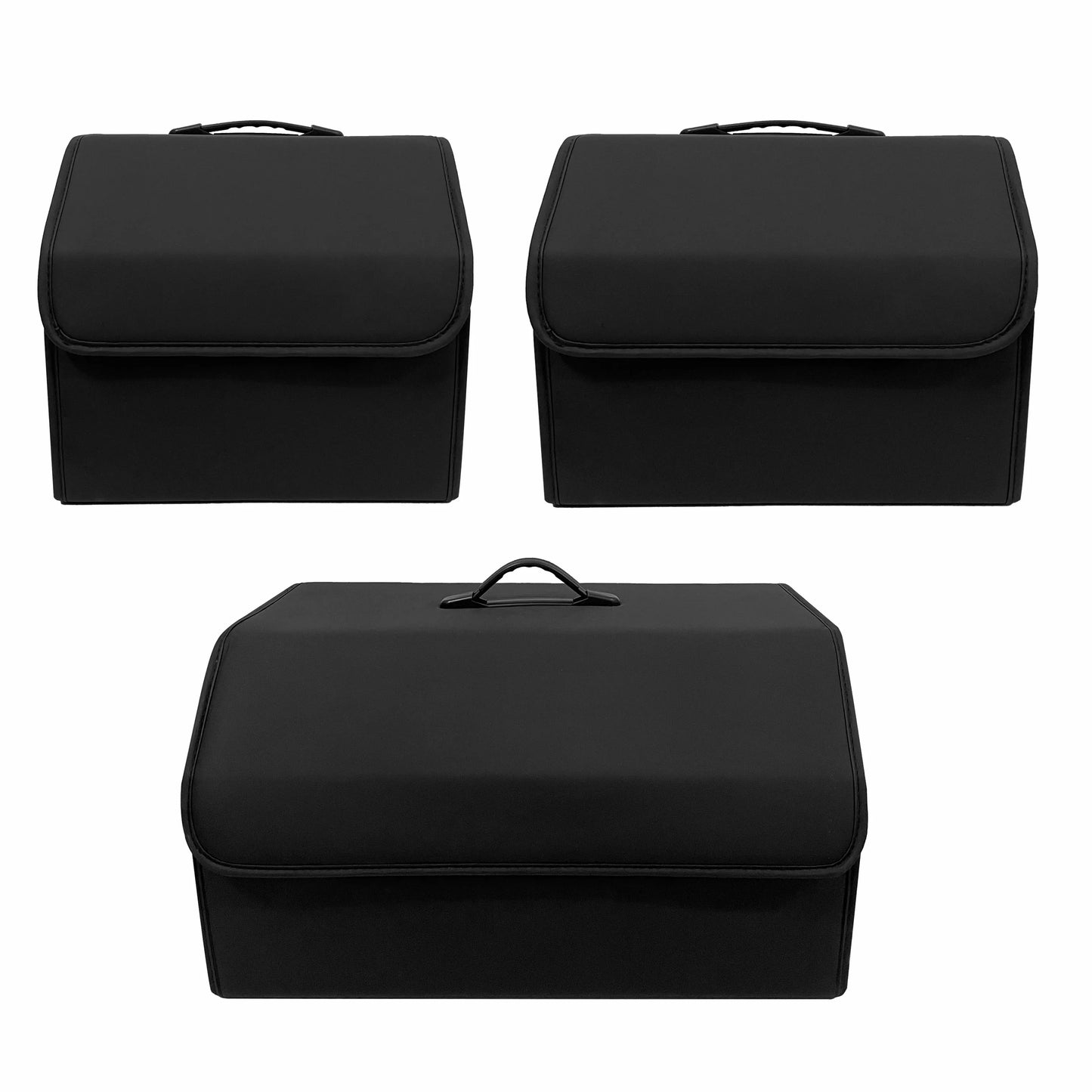PU Leather Car Trunk Organizer — Collapsible Waterproof Storage Box for SUV, Camping & Road Trips