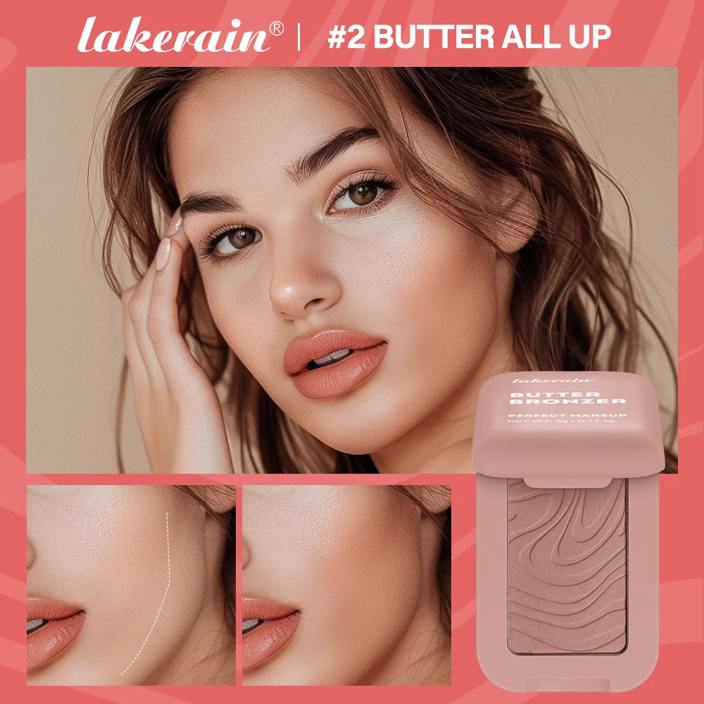 Lakerain Butter Bronzer Cream — Waterproof Shimmer Blush & Silky Monochrome Korean Face Cosmetic for Women