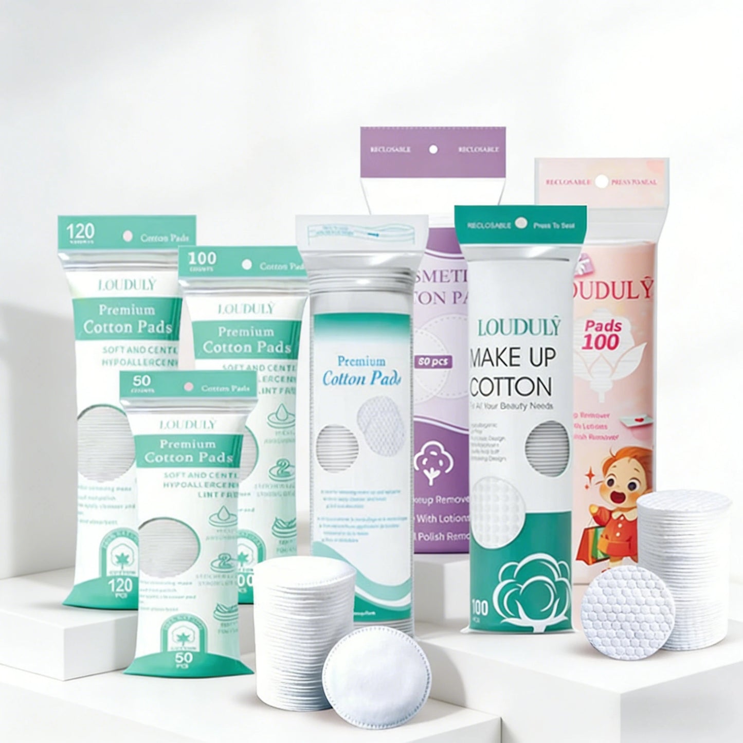 Disposable Makeup Remover Cotton Pads — Soft Dual-Sided Facial Cleansing Rounds for Daily Use & Nail Polish Removal