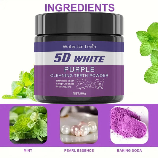 Purple Tooth Whitening Powder — Whiter Teeth in 5 Days, Sulfate-Free