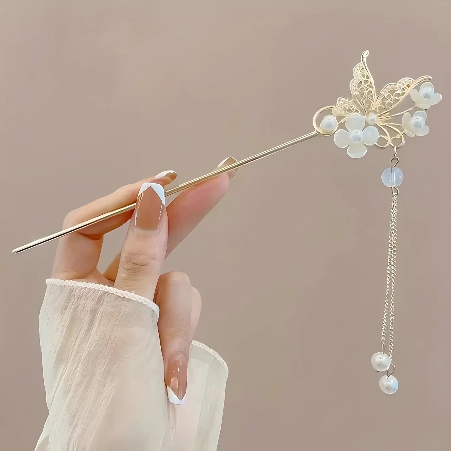 Elegant Chinese Style Hair Clip & Tassel Hair Stick — Traditional Floral Hairpin & Jewelry Accessory for Women