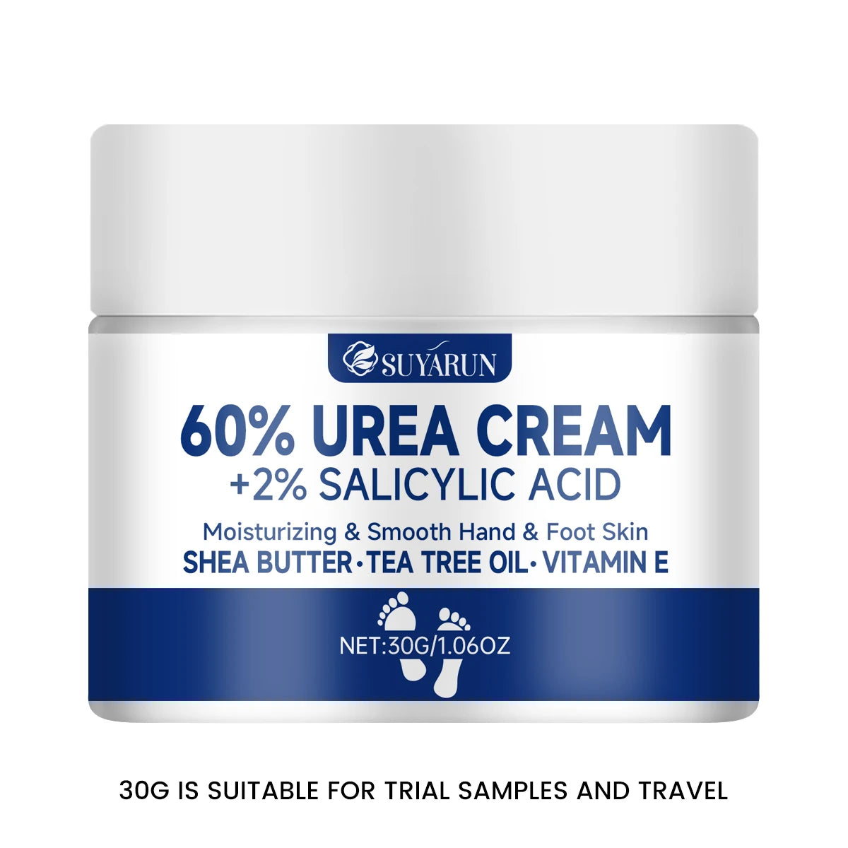 SUYARUN 60% Urea Foot Cream — Intensive Cracked Heel & Dry Skin Treatment, Diabetic Foot Care