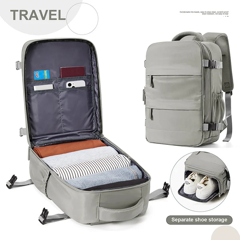 Lumin Cabin Travel Backpack — 42x18x29cm Hand Luggage Laptop Bag for Men & Women