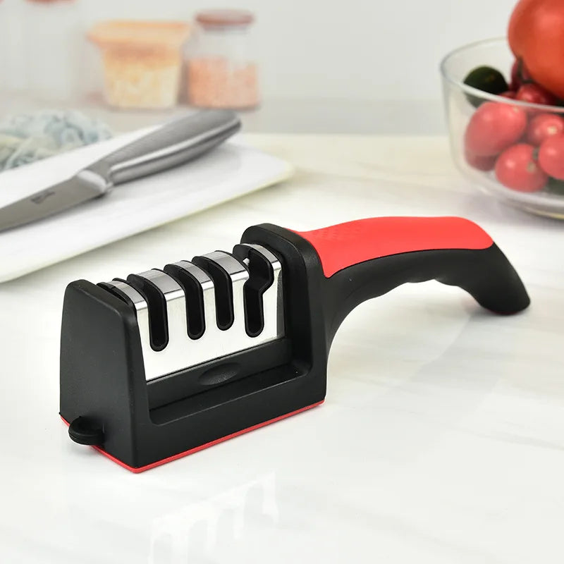 4-Segment Multi-Function Knife Sharpener — Handheld 3-Stage Kitchen Blade Sharpening Tool
