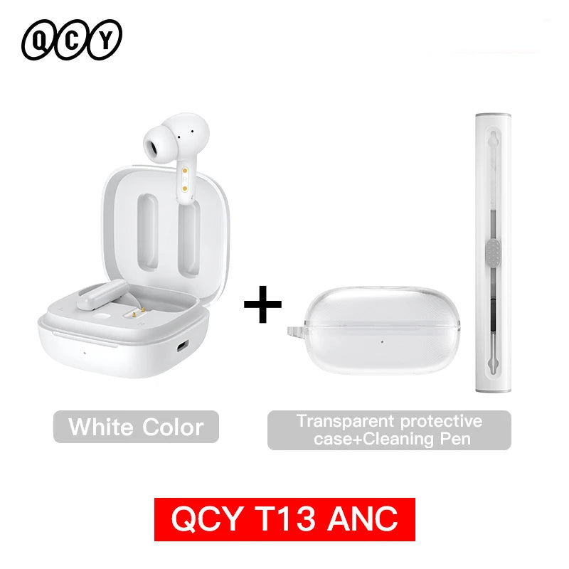 QCY T13 ANC Wireless Earbuds — Bluetooth 5.3, Active Noise Cancellation & 4-Mic ENC for Clear Calls