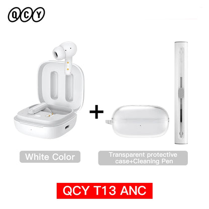 QCY T13 ANC Wireless Earbuds — Bluetooth 5.3, Active Noise Cancellation & 4-Mic ENC for Clear Calls