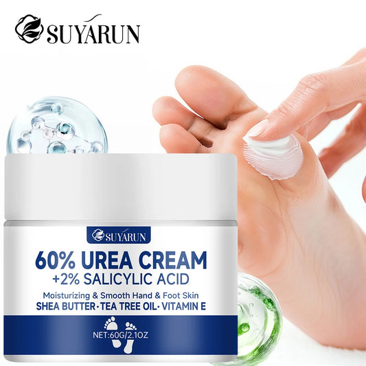 SUYARUN 60% Urea Foot Cream — Intensive Cracked Heel & Dry Skin Treatment, Diabetic Foot Care