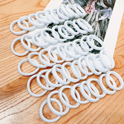 Black & White High-Elasticity Hair Bands — 50/100-Piece Rubber Band Hair Ties for Women