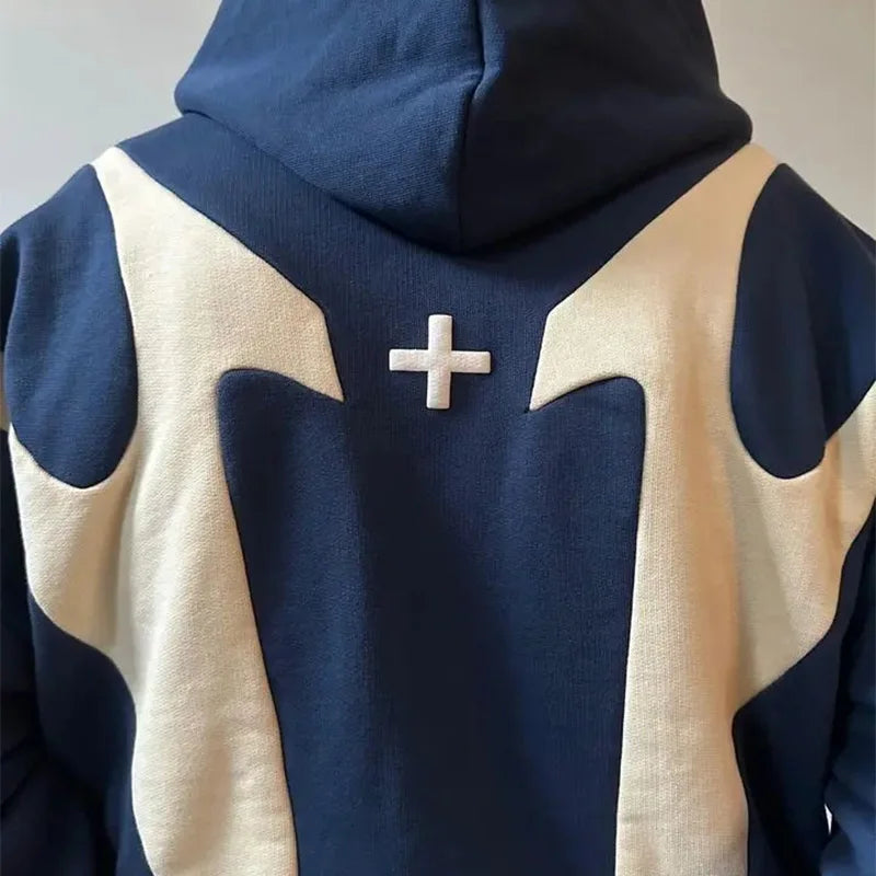 American Retro Devil Print Zip Hoodie — Y2K Harajuku Couple Sweatshirt