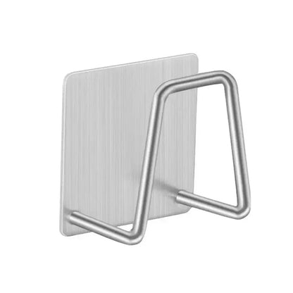 Self-Adhesive Kitchen Sink Sponge Holder — Stainless Steel Drain Drying Rack & Wall Hook Organizer