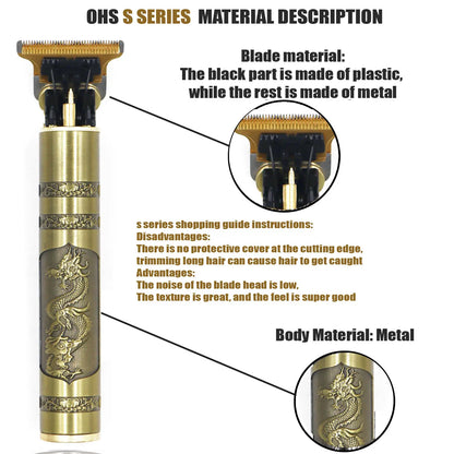 Rechargeable T9 Detail Hair & Beard Trimmer – 12 Designs
