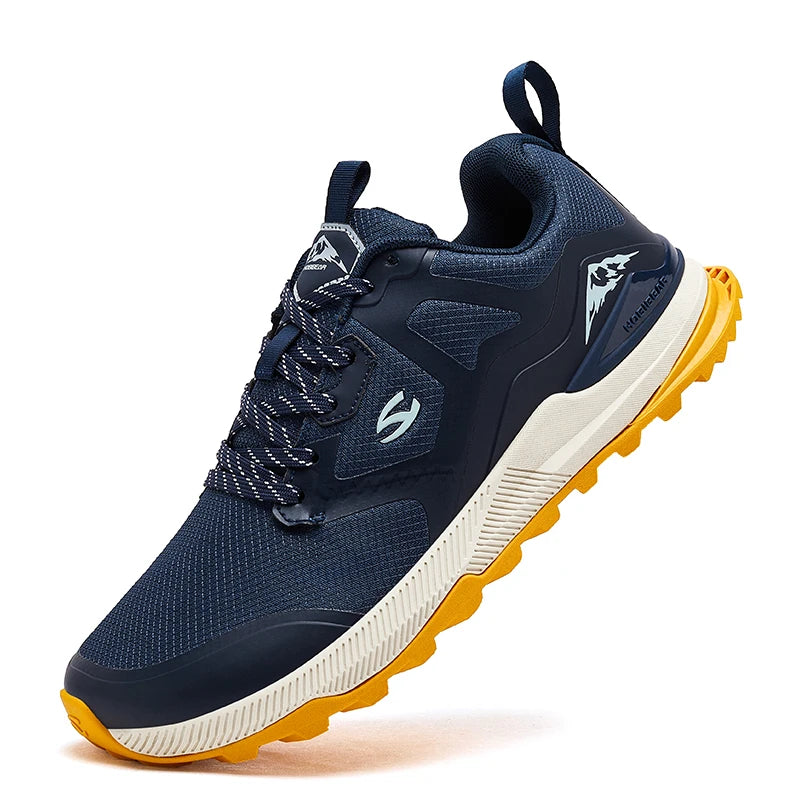 HOBIBEAR Unisex Hiking Sneakers — Lace-Up Outdoor Walking Shoes with Artificial Leather Upper