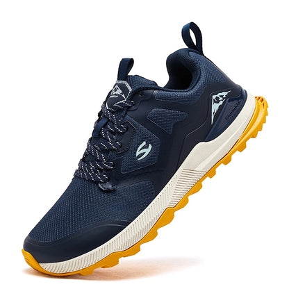 HOBIBEAR Unisex Hiking Sneakers — Lace-Up Outdoor Walking Shoes with Artificial Leather Upper