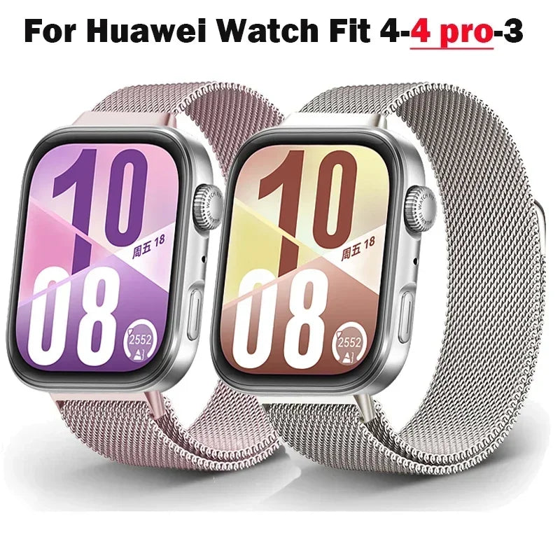 Magnetic Milanese Loop Watch Band — Stainless Steel, Fits Huawei Watch FIT 3 / FIT 4 / FIT 4 Pro