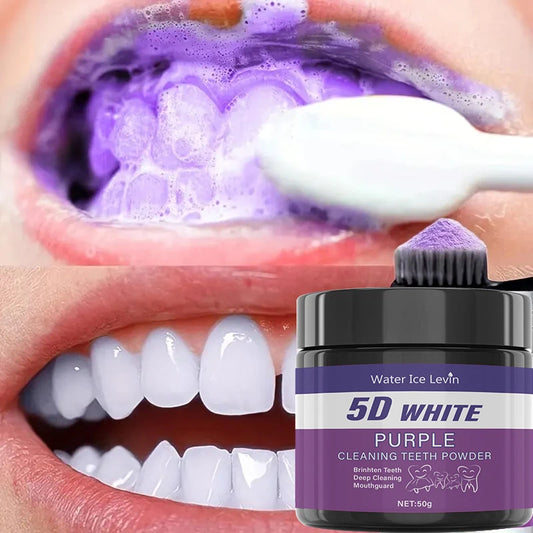 Purple Tooth Whitening Powder — Whiter Teeth in 5 Days, Sulfate-Free