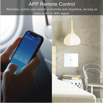 EU WiFi Smart Light Switch — No Neutral Wire, Touch & RF433, Tuya App, Alexa & Google Home