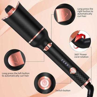 Automatic Ceramic Hair Curler — Auto Rotating Air Spin Wand & Magic Curl Machine for Effortless Waves
