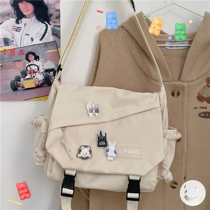Korean Street Style Crossbody Bag — Versatile Shoulder & Messenger Bag