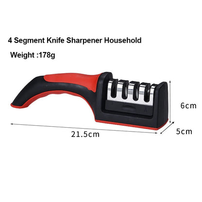 4-Segment Multi-Function Knife Sharpener — Handheld 3-Stage Kitchen Blade Sharpening Tool