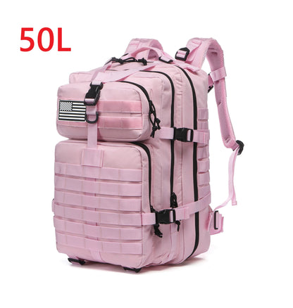 25L/50L Tactical Hiking Backpack — Waterproof Nylon Rucksack for Camping, Trekking, Fishing & Hunting